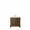 James Martin Vanities Brookfield 36in Single Vanity, Country Oak w/ 3 CM Eternal Marfil Quartz Top 147-114-5576-3EMR